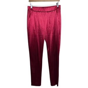 Isaac Mizrahi Live Red Satin Pull On Waist Pants Size Small Tall